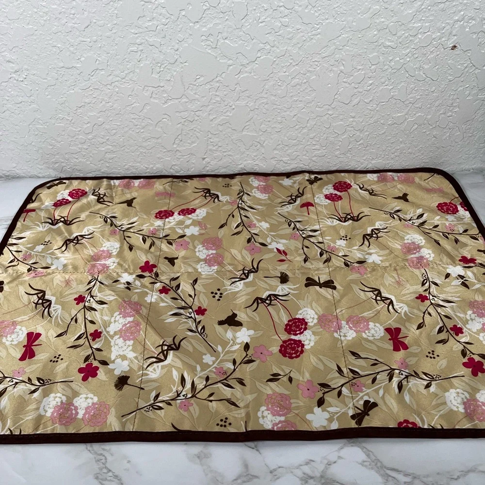 Gerber Pink and Brown Striped Diaper Bag with Changing Mat